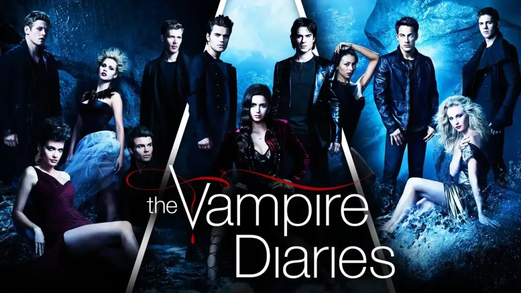 Na imagem contem os personagens da The Vampire Diaries, que são Elena Gilbert, Jeremy Gilbert, Stefan Salvatore,  Damon, Tyler, Klaus, Matt Donovan, Caroline, Elijah, Bonnie Bennett, Rebekah Mikaelson e contem o titulo  The Vampire Diaries.